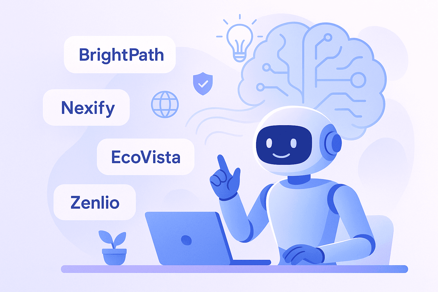 Illustration showing AI generating creative business names